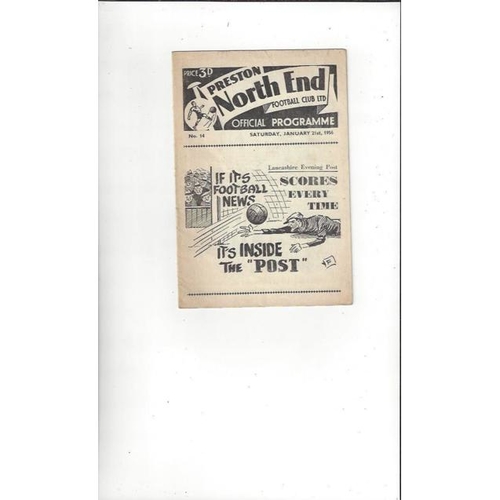 1955/56 Preston v Manchester United Football Programme