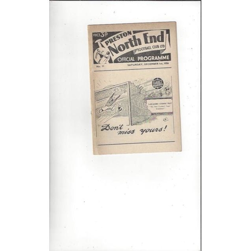 1956/57 Preston v Manchester City Football Programme