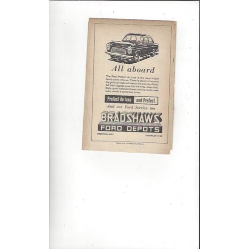 1956/57 Preston v Manchester City Football Programme