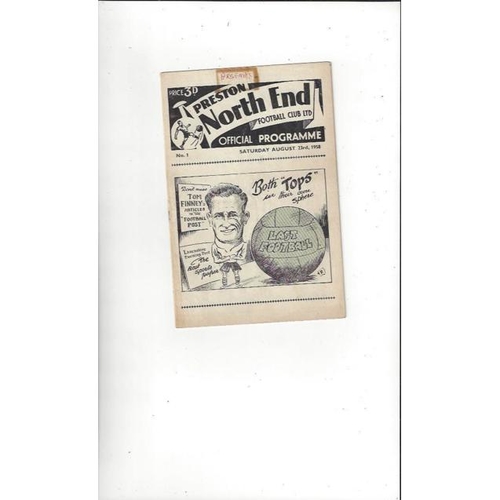 1958/59 Preston v Arsenal Football Programme