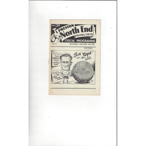 1958/59 Preston v Bradford City FA Cup Football Programme