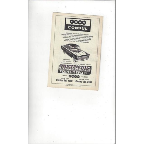 1958/59 Preston v Bradford City FA Cup Football Programme