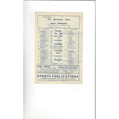 1952/53 Southport v Accrington Stanley Football Programme