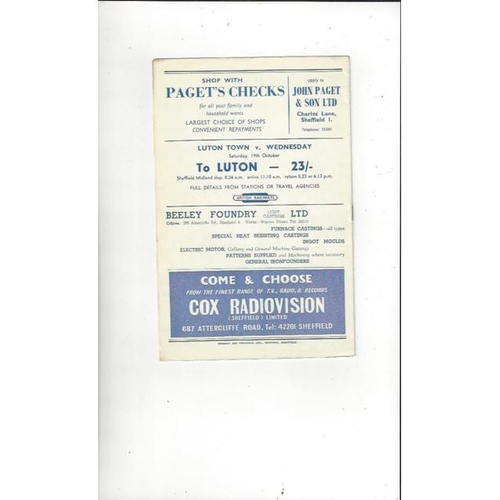 1957/58 Sheffield Wednesday v Blackpool Football Programme