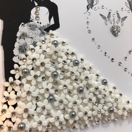Personalised 3D Wedding Dress Keepsake Frame with LED Lights | Unique Wedding Gift