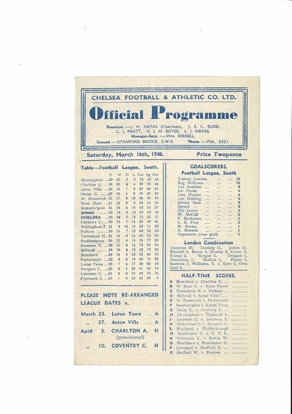 More Football Programmes listed today
