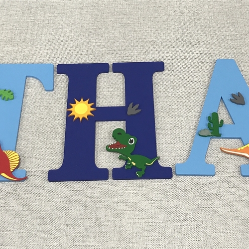 Personalised Dinosaur Name Letters – Kids Bedroom & Nursery Wall Decor