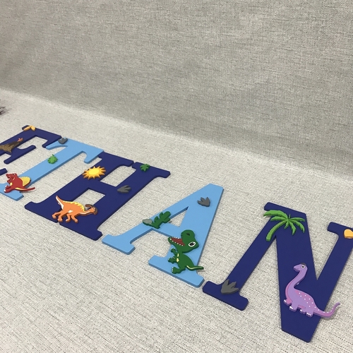 Personalised Dinosaur Name Letters – Kids Bedroom & Nursery Wall Decor