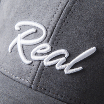 Grey/White Suede Cap