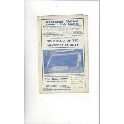 Southend United Home Football Programmes