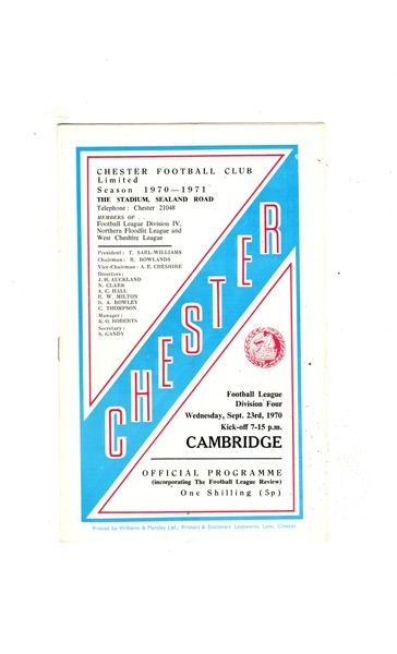 More Football Programmes listed today