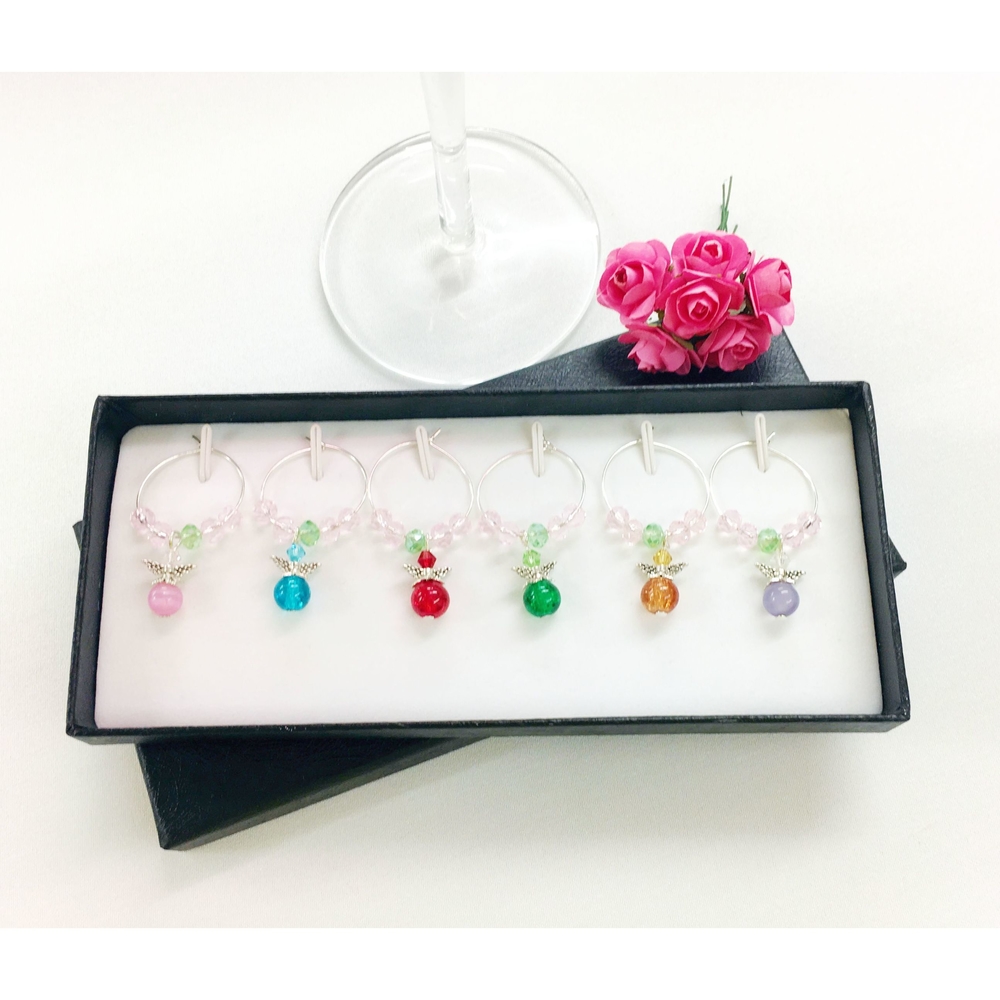 Set of 6 Fairy Wine Glass Charms