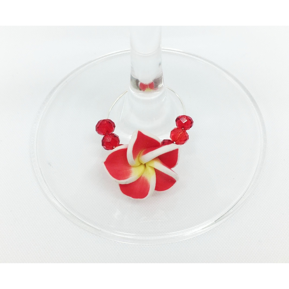 Set of 6 Flower Wine Glass Charms