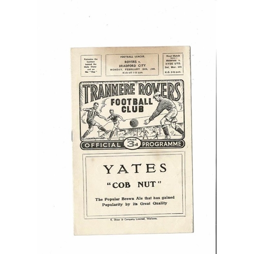 Tranmere Rovers Home Football Programmes