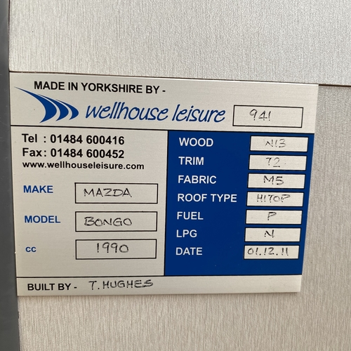 2004 Mazda Bongo Camper Van Wellhouse Conversion 2 Berth 2.0 Petrol Automatic