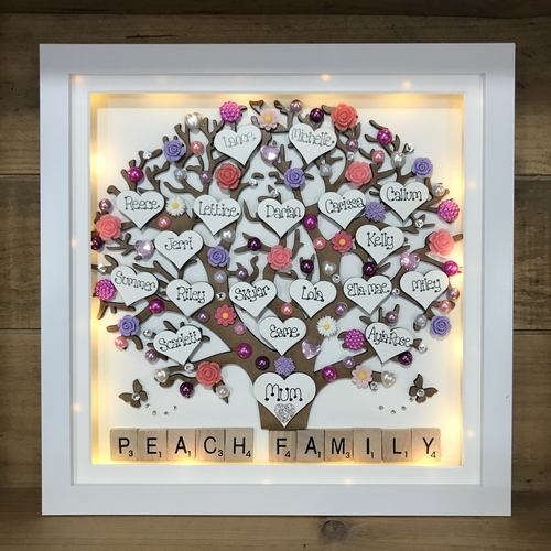 LED XL “ Floral Family Tree Frame “