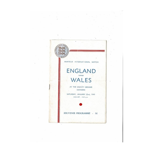 Amateur International Football Programmes