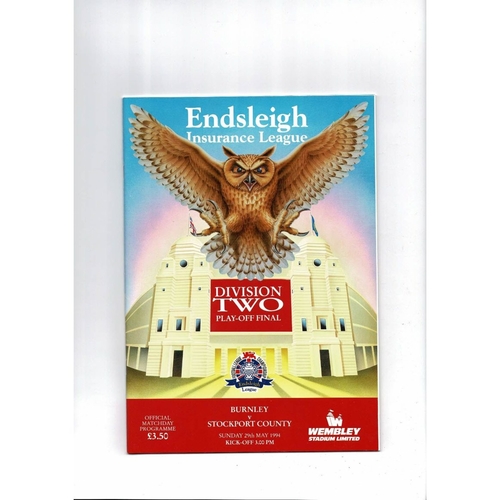 1994 Burnley v Stockport County Play Off Final Div 2 Football Programme