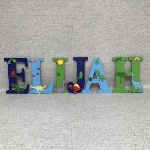 Personalised Dinosaur Name Letters – Kids Bedroom & Nursery Wall Decor