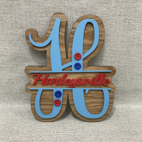 Boys themed monogram sign