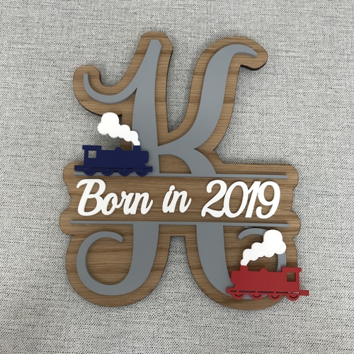 Boys themed monogram sign