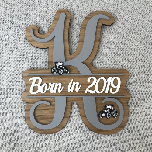 Boys themed monogram sign