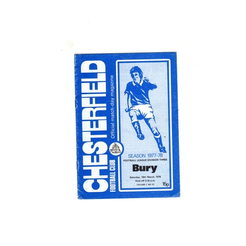 Chesterfield Home Football Programmes