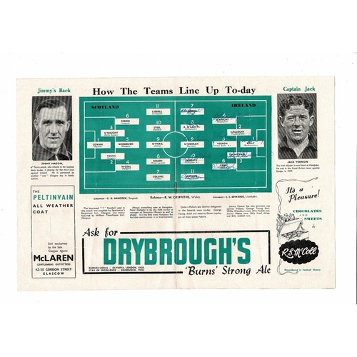 1950 Scotland v Northern Ireland Football Programme Autographed