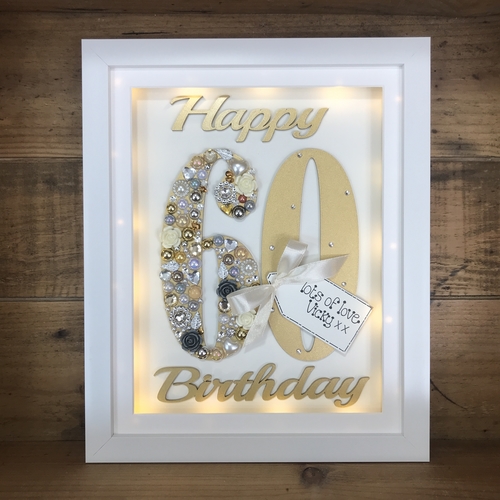 LED Happy 60 th birthday frame