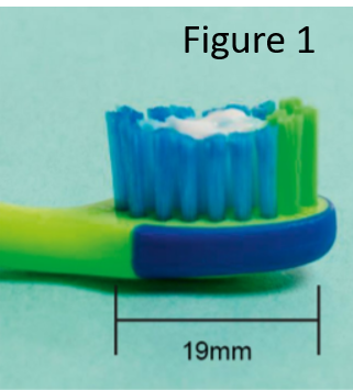 For children under three years old use a smear of toothpaste containing no less than 1000 ppm fluoride see Figure 1 Eyes and Smiles N11  Paediatric Dentistry