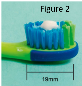 Children between three and six years old should use a small pea-sized amount of toothpaste containing more than 1000 ppm fluoride see Figure 2 Eyes and smiles N11 Paediatric Dentistry