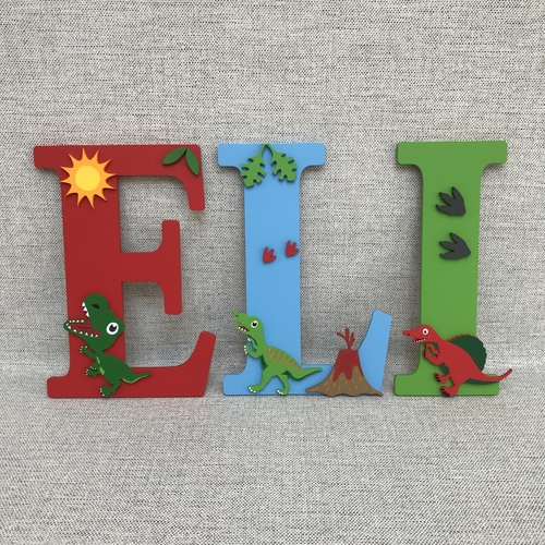 Personalised Dinosaur Name Letters – Kids Bedroom & Nursery Wall Decor