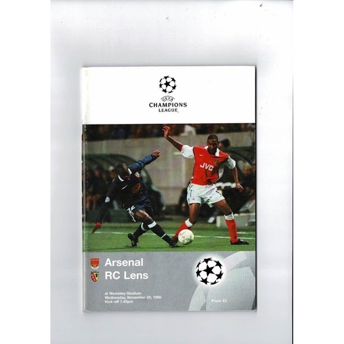 Arsenal v Lens Champions League Football Programme 1998/99
