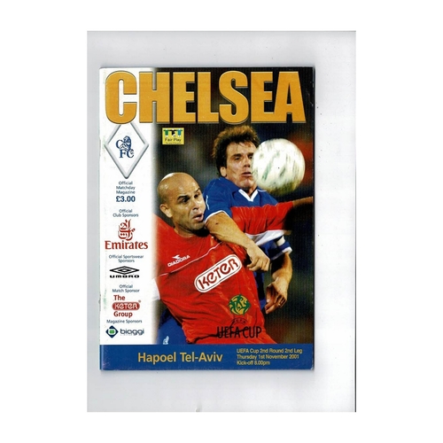 Chelsea v Hapoel UEFA Cup Football Programme 2001/02