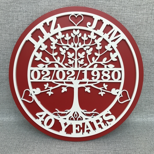 Personalised Tree of Life Anniversary Plaque – Custom Names & Date