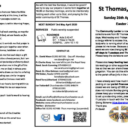 Pew Sheet | The Parish of St Thomas, Exeter