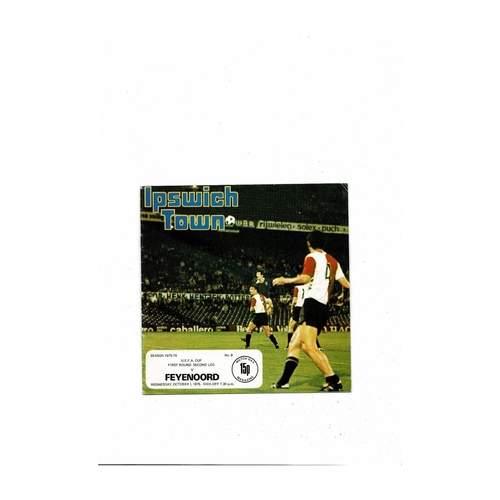 Ipswich Town v Feyenoord UEFA Cup Football Programme 1975/76