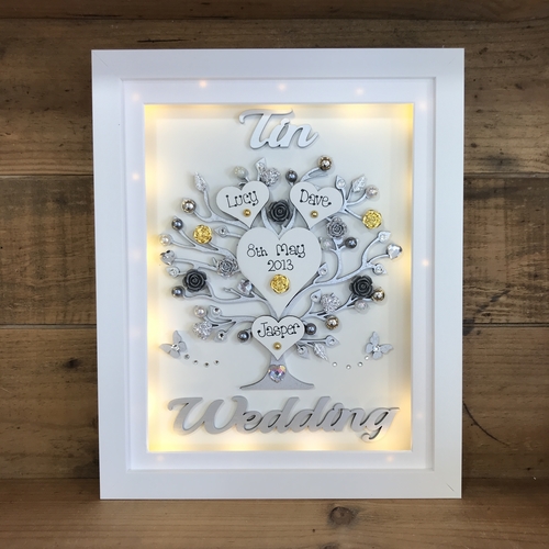 LED “ Floral Tin wedding “ frame
