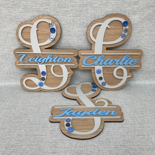 Boys monogram name sign