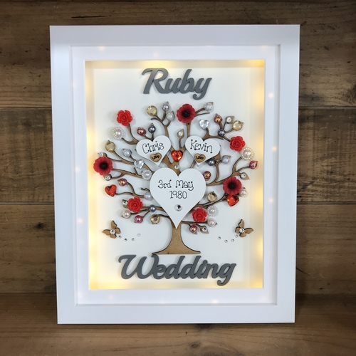 LED “ Floral Ruby wedding “ frame