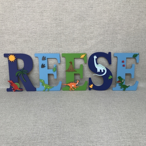 Personalised Dinosaur Name Letters – Kids Bedroom & Nursery Wall Decor