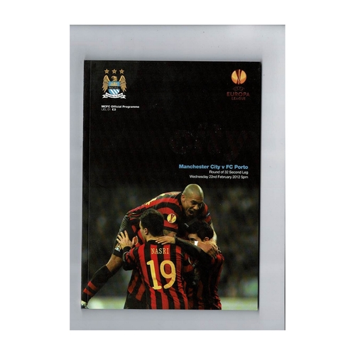Manchester City v Porto Europa League Football Programme 2011/12