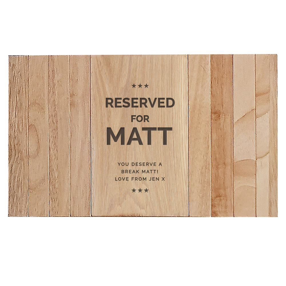 Personalised Reserved For Wooden Sofa Tray