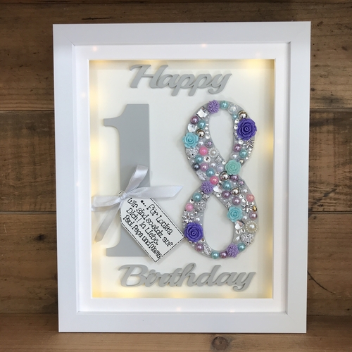 LED Happy 18 th birthday frame