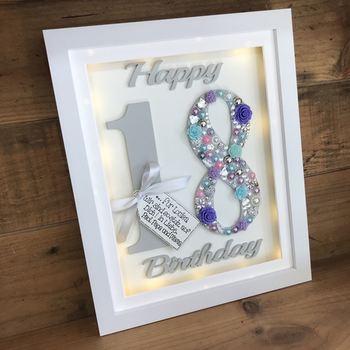 LED Happy 18 th birthday frame