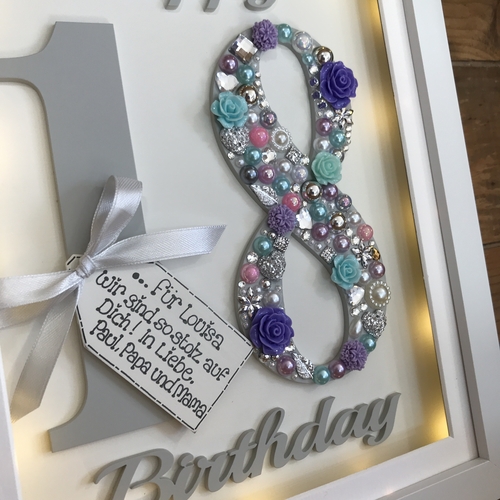 LED Happy 18 th birthday frame