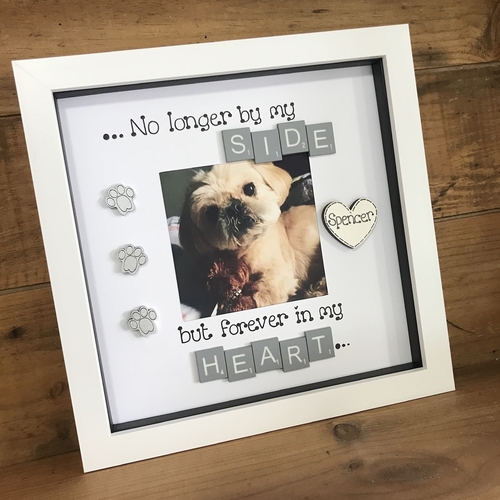LED “ no longer by our side “ pet memorial frame