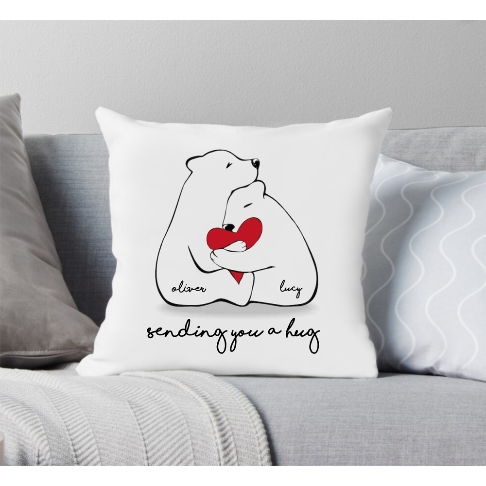 Sending You a Hug Cushion - Personalised Names