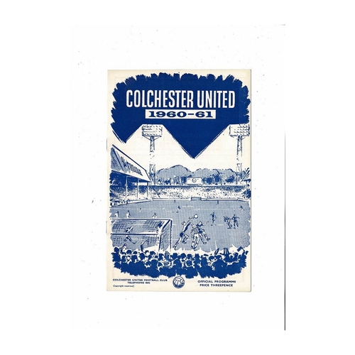 1960/61 Colchester United v Brentford Football Programme