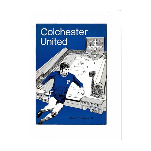 1969/70 Colchester United v Lincoln City Football Programme Feb